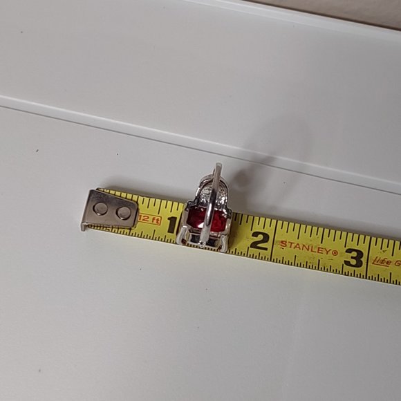 Silver Tone And Red Plastic Ring Size 6.75 - Picture 9 of 11